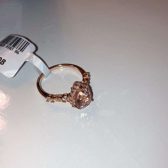 Sapphire 14K Rose Gold Over Sterling Silver Cocktail Ring - Picture 7 of 9